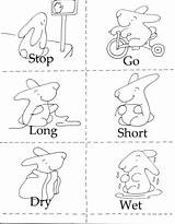 Opposites Coloring Pages Kids Printables Preschool Opposite Color Worksheets Preschoolers Printable Words Crafts Print Activities School English Kindergarten Pre Learning sketch template