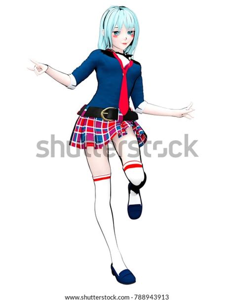 3d sexy anime doll japanese anime stock illustration 788943913