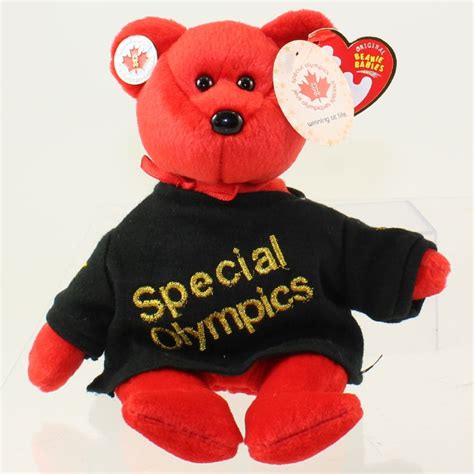 ty beanie baby canada  bear special olympics  black shirt pin