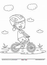 Cycling Coloring Kid Sheet Fun Just sketch template