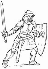 Knight Coloring Armor Pages Knights sketch template