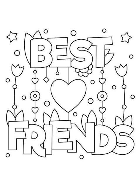 printable bff coloring pages adults coloring pages