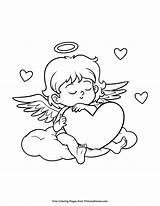 Cupid Coloring Pages Valentine Color Printable Print Primarygames Drawing Angel Choose Board sketch template