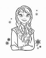 Anna Coloring Pages Frozen Princess Color sketch template