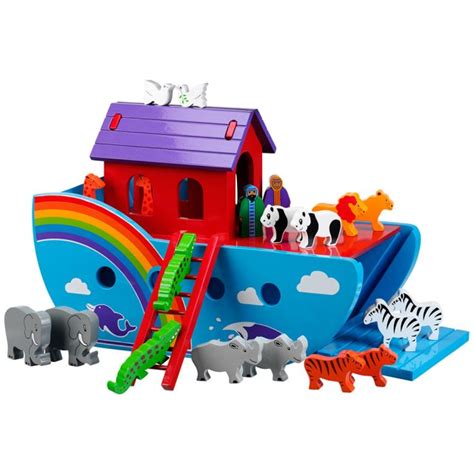Fair Trade Wooden Large Rainbow Noahs Ark Toy Lanka Kade