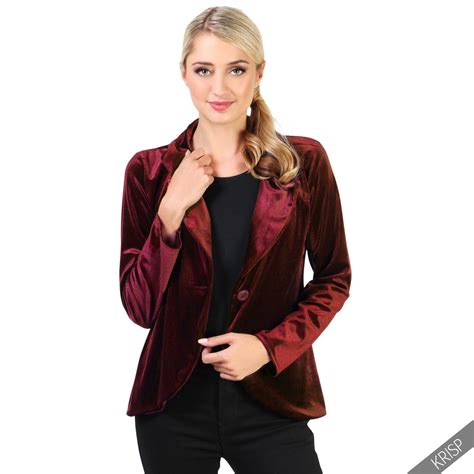 womens ladies party coat jacket tailored evening button blazer long