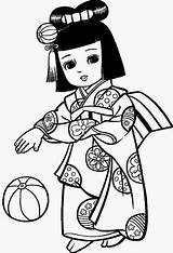 Colorir Japonesas Meninas Japonesa Japoneses Imprimir Kimono Bonecas Nacionalidades Japonês Menininhas Geisha Colorido sketch template