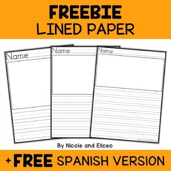 primary lined writing paper  nikki  nacho tpt