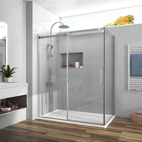 xx frameless sliding bath shower door enclosure  glass