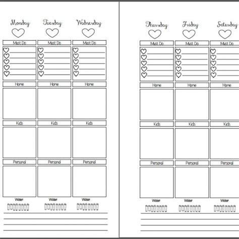 planner inserts planner pages printable planner planner printables