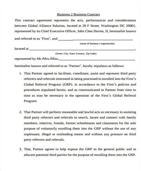 13 Business Agreement Templates Word Pdf