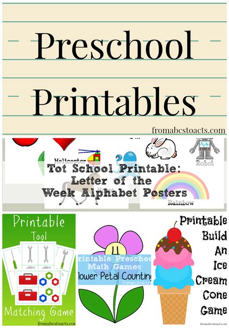 printable preschool worksheets  abcs  acts
