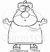 Plump Frat Shrugging Man Clipart Cartoon Cory Thoman Outlined Coloring Vector sketch template