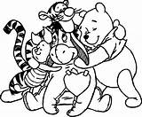 Coloring Pages Pooh Bear Winnie Friends Cartoon Disney Kids Wecoloringpage Valentine sketch template