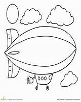 Blimp Coloring Draw Library Clipart Pages sketch template