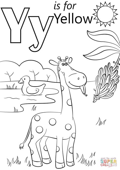 gambar letter yellow coloring page  printable pages view version