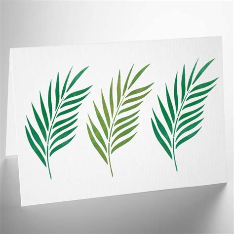 palm leaf stencil small mini sizes tropical palm frond template