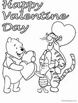 Pooh Winnie Coloring Pages Valentines Valentine Printable Color Getcolorings Print sketch template