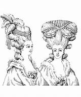 Antoinette Marie Coloring Pages Royal Style Adults Illustration Adult 1880 Hairdressing Woman Color Queens Kings Dessins Hairdresser Coloriage Coiffure Costumes sketch template