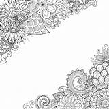 Zentangle Fleurs Cadre Menggambar Kelas Tangled sketch template
