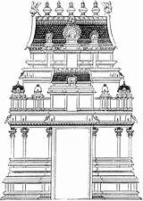 Temple Hindu Clipart Gate Indian Temples Pyramid Colouring Architecture Clip Pages Etc Drawing India Usf Edu Entrance Cliparts Show Gopura sketch template