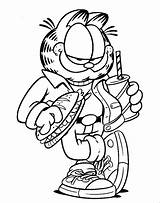 Garfield Coloring Pages Cute Wallpaper Food sketch template