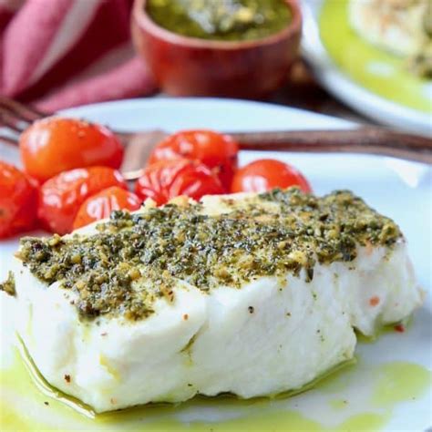 Easy Baked Chilean Sea Bass With Pesto