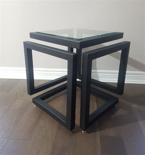 infinity cube table  metal  wood