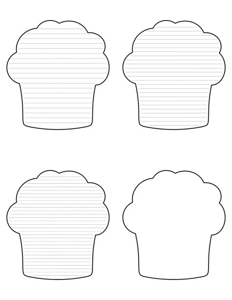 printable muffin shaped writing templates