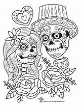Dead Coloring Pages Adult Couple Sugar Skulls Skull Kids Book Printable Printables Woojr Sheets Colouring Flower Halloween Print Activities Visit sketch template