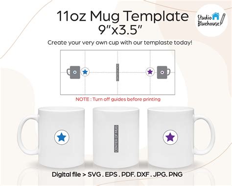 oz mug sublimation template size