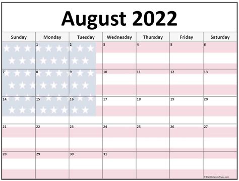 printable august  calendar printable calendar collection