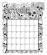 Calendar Coloring October Pages Printable Halloween Kids 2021 Colouring Color Book Octorber Fall Print Sheets Adult Choose Board Beautiful Entitlementtrap sketch template