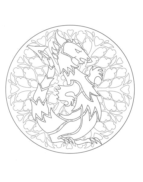 mandala dragon  malas adult coloring pages