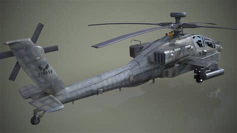 3d Model Ah 64d Apache Longbow Helicopter Vr Ar Low Poly Cgtrader