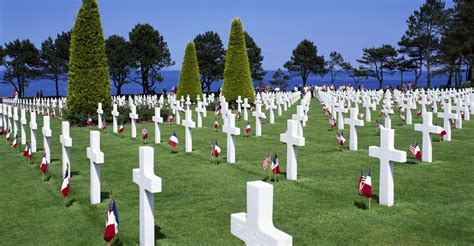 grave markers  normandy american cemetery  day pictures world war ii historycom