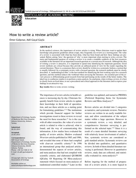 write  review article