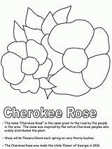 Cherokee Rose Coloring Indian Symbols State Ws Kid Georgia Drawing Zone Kidzone Native American Printables States United Popular Sheets Visit sketch template