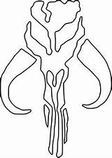 Fett Boba Skull Mandalorian Star Wars Template Mythosaur Tattoo Shoulder Insignia Bounty Hunter Symbol Stencils Google War Starwars Left Coloring sketch template
