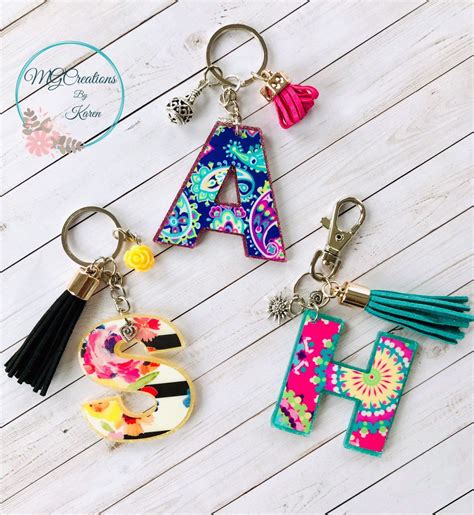 excited  share  item   etsy shop letter keychain initial