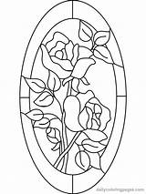 Glass Stained Coloring Pages Flower Patterns Painting Colouring sketch template