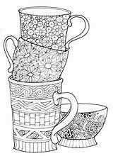 Coloring Pages Tea Cups Coffee Adults Cup Adult Printable Christianbook Books Gourmandises Slideshow Template Sheets Zentangle Visiter Blanc Choose Board sketch template