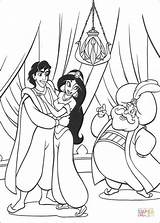 Coloring Aladdin Sultan Jasmine Pages sketch template