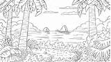 Coloring Landscape Tropical Book Nature Graphicriver Add Landscapes Favorites Collection sketch template