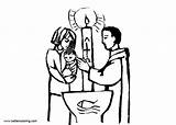 Baptism Coloring Godparent Pages Child Kids Printable sketch template