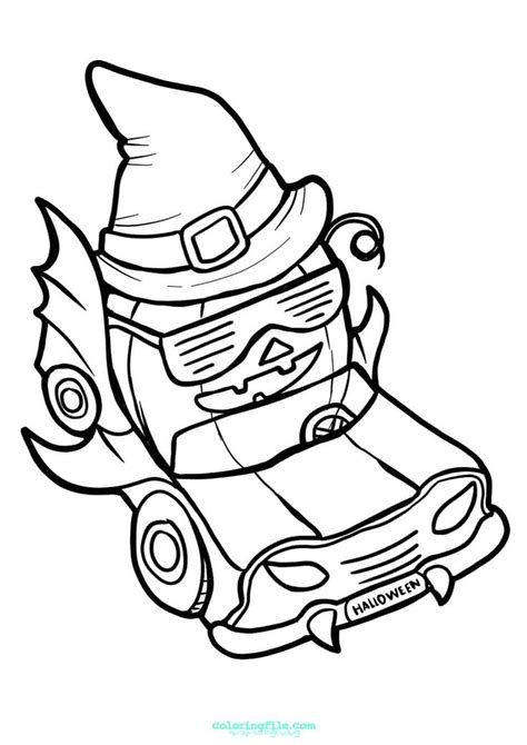 halloween pumpkin  car coloring pages halloween coloring cars