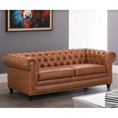 faux leather chesterfield  seater sofa tan tan chesterfield sofa