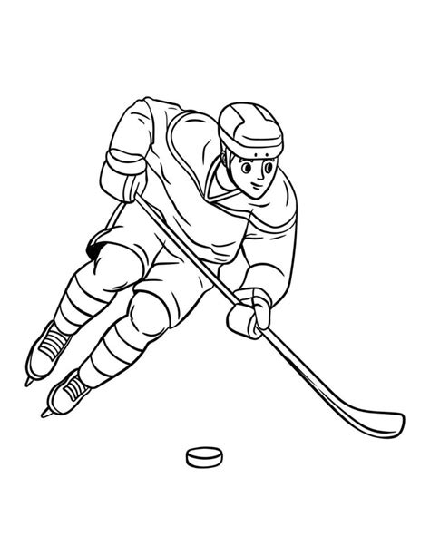 ice hockey isolated coloring page  kids  vector art  vecteezy