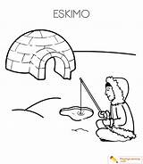 Eskimo Coloring Igloo Pages Date Kids sketch template