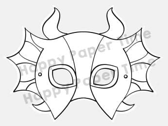 dragon mask paper template printable easy kid craft happy paper time